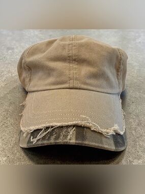 Distressed Tan Camo Baseball Cap Men’s